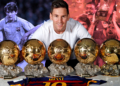 MESSI CON LOS CINCO BALONES DE ORO